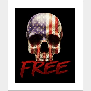 Free Skull American Flag US Tee American Flag Patriot Posters and Art